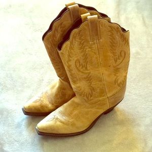 Tan Leather Cowboy Boots
